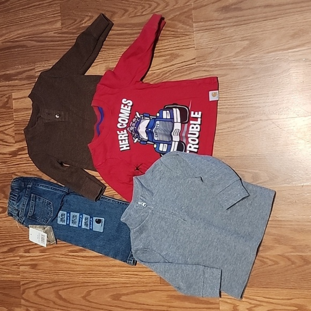 New‎ Wrangler jeans, an 3 shirts 12mo